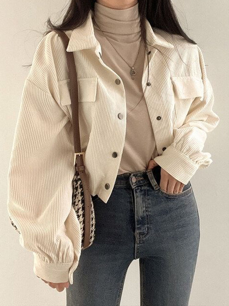 Chaqueta recortada de pana Vintage